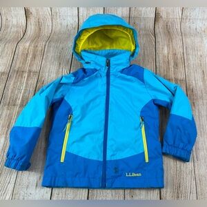 LL Bean Kids Size Small 4 Blue Yellow Full Zip Jacket